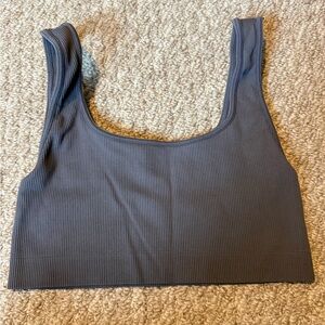 SET Active Ribbed Sports Bra in Slate Gray